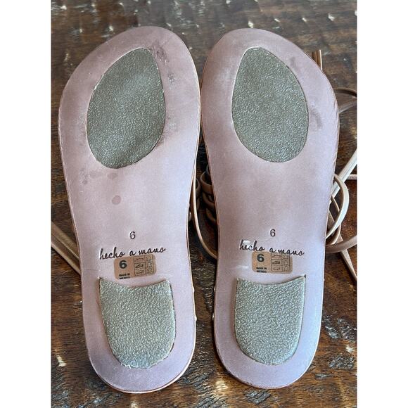 Beek Chickadee Leather Ankle Wrap Sandals Brown Cognac Size 6 - Picture 11 of 12